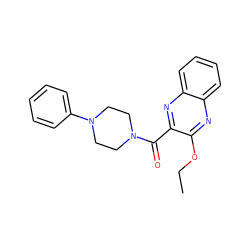 CCOc1nc2ccccc2nc1C(=O)N1CCN(c2ccccc2)CC1 ZINC000066157195