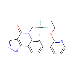 CCOc1ncccc1-c1ccc2c3[nH]ncc3c(=O)n(CC(F)(F)F)c2c1 ZINC000205519259