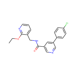 CCOc1ncccc1CNC(=O)c1cncc(-c2ccc(Cl)cc2)c1 ZINC000064527247