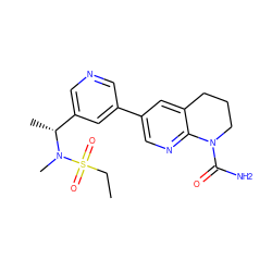 CCS(=O)(=O)N(C)[C@H](C)c1cncc(-c2cnc3c(c2)CCCN3C(N)=O)c1 ZINC001772625899