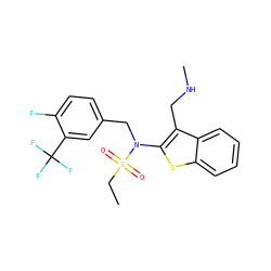 CCS(=O)(=O)N(Cc1ccc(F)c(C(F)(F)F)c1)c1sc2ccccc2c1CNC ZINC000115228636