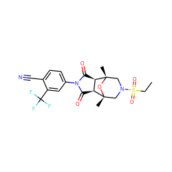 CCS(=O)(=O)N1C[C@@]2(C)O[C@@](C)(C1)[C@@H]1C(=O)N(c3ccc(C#N)c(C(F)(F)F)c3)C(=O)[C@@H]12 ZINC000058506653