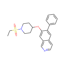 CCS(=O)(=O)N1CCC(Oc2cc3cnccc3cc2-c2ccccc2)CC1 ZINC000040938499