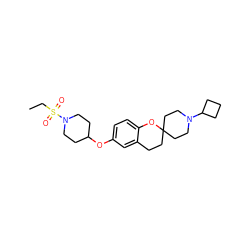 CCS(=O)(=O)N1CCC(Oc2ccc3c(c2)CCC2(CCN(C4CCC4)CC2)O3)CC1 ZINC000084602596