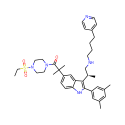 CCS(=O)(=O)N1CCN(C(=O)C(C)(C)c2ccc3[nH]c(-c4cc(C)cc(C)c4)c([C@H](C)CNCCCCc4ccncc4)c3c2)CC1 ZINC000026576751