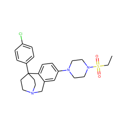 CCS(=O)(=O)N1CCN(c2ccc3c(c2)CN2CCC3(c3ccc(Cl)cc3)CC2)CC1 ZINC000114344591