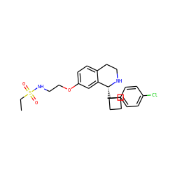 CCS(=O)(=O)NCCOc1ccc2c(c1)[C@@H](C1(c3ccc(Cl)cc3)CCC1)NCC2 ZINC000147103463