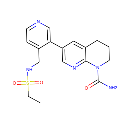 CCS(=O)(=O)NCc1ccncc1-c1cnc2c(c1)CCCN2C(N)=O ZINC001772613750