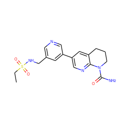 CCS(=O)(=O)NCc1cncc(-c2cnc3c(c2)CCCN3C(N)=O)c1 ZINC000221456304