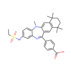 CCS(=O)(=O)Nc1ccc2c(c1)N=C(c1ccc(C(=O)O)cc1)c1cc3c(cc1N2C)C(C)(C)CCC3(C)C ZINC000028824135