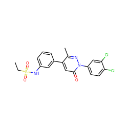 CCS(=O)(=O)Nc1cccc(-c2cc(=O)n(-c3ccc(Cl)c(Cl)c3)nc2C)c1 ZINC000096272402