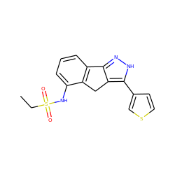 CCS(=O)(=O)Nc1cccc2c1Cc1c-2n[nH]c1-c1ccsc1 ZINC000028896711