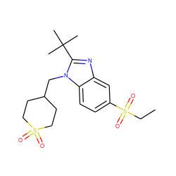 CCS(=O)(=O)c1ccc2c(c1)nc(C(C)(C)C)n2CC1CCS(=O)(=O)CC1 ZINC000082155161