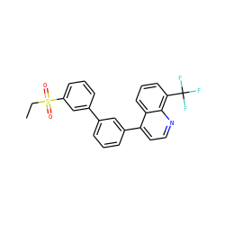 CCS(=O)(=O)c1cccc(-c2cccc(-c3ccnc4c(C(F)(F)F)cccc34)c2)c1 ZINC000049088222