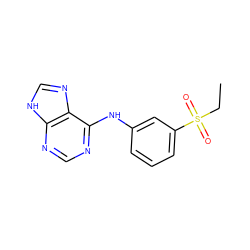 CCS(=O)(=O)c1cccc(Nc2ncnc3[nH]cnc23)c1 ZINC000473124780