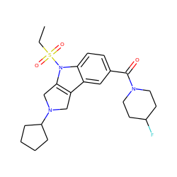 CCS(=O)(=O)n1c2c(c3cc(C(=O)N4CCC(F)CC4)ccc31)CN(C1CCCC1)C2 ZINC000028955268