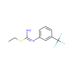 CCS/C(N)=N/c1cccc(C(F)(F)F)c1 ZINC000013762691