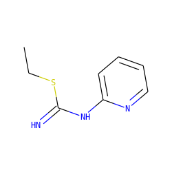 CCSC(=N)Nc1ccccn1 ZINC000013762705