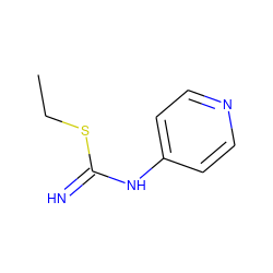 CCSC(=N)Nc1ccncc1 ZINC000013762708