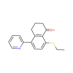 CCSc1ccc(-c2ccccn2)c2c1C(=O)CCC2 ZINC000026730971