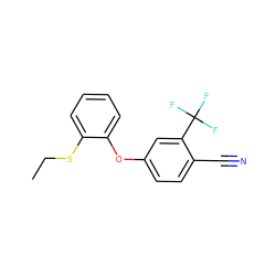 CCSc1ccccc1Oc1ccc(C#N)c(C(F)(F)F)c1 ZINC000040893332