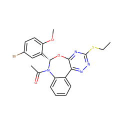 CCSc1nnc2c(n1)O[C@@H](c1cc(Br)ccc1OC)N(C(C)=O)c1ccccc1-2 ZINC000001159945