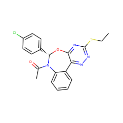 CCSc1nnc2c(n1)O[C@@H](c1ccc(Cl)cc1)N(C(C)=O)c1ccccc1-2 ZINC000003640798