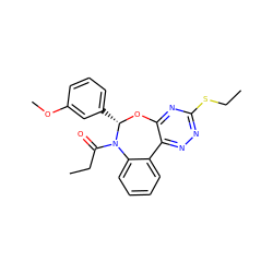 CCSc1nnc2c(n1)O[C@@H](c1cccc(OC)c1)N(C(=O)CC)c1ccccc1-2 ZINC000000684622