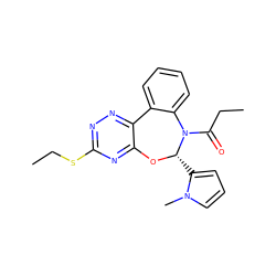 CCSc1nnc2c(n1)O[C@@H](c1cccn1C)N(C(=O)CC)c1ccccc1-2 ZINC000000795632