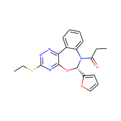 CCSc1nnc2c(n1)O[C@@H](c1ccco1)N(C(=O)CC)c1ccccc1-2 ZINC000000684582