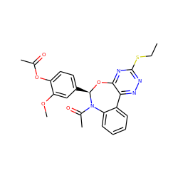 CCSc1nnc2c(n1)O[C@H](c1ccc(OC(C)=O)c(OC)c1)N(C(C)=O)c1ccccc1-2 ZINC000000683399