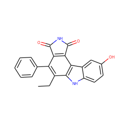 CCc1c(-c2ccccc2)c2c(c3c1[nH]c1ccc(O)cc13)C(=O)NC2=O ZINC000034804080