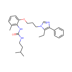 CCc1c(-c2ccccc2)ncn1CCCOc1cccc(C)c1NC(=O)NCCC(C)C ZINC000013827829