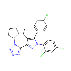 CCc1c(-c2nnnn2C2CCCC2)nn(-c2ccc(Cl)cc2Cl)c1-c1ccc(Cl)cc1 ZINC000029125083