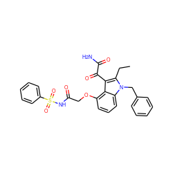 CCc1c(C(=O)C(N)=O)c2c(OCC(=O)NS(=O)(=O)c3ccccc3)cccc2n1Cc1ccccc1 ZINC000002009462