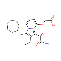 CCc1c(C(=O)C(N)=O)c2c(OCC(=O)O)cccn2c1CC1CCCCCC1 ZINC000013758460