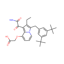 CCc1c(C(=O)C(N)=O)c2c(OCC(=O)O)cccn2c1Cc1cc(C(C)(C)C)cc(C(C)(C)C)c1 ZINC000013758470