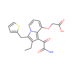 CCc1c(C(=O)C(N)=O)c2c(OCC(=O)O)cccn2c1Cc1cccs1 ZINC000013758474