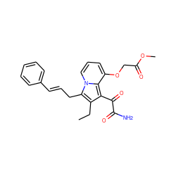 CCc1c(C(=O)C(N)=O)c2c(OCC(=O)OC)cccn2c1C/C=C/c1ccccc1 ZINC000027188946