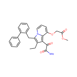 CCc1c(C(=O)C(N)=O)c2c(OCC(=O)OC)cccn2c1Cc1ccccc1-c1ccccc1 ZINC000001544109