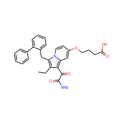 CCc1c(C(=O)C(N)=O)c2cc(OCCCC(=O)O)ccn2c1Cc1ccccc1-c1ccccc1 ZINC000013758527