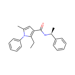 CCc1c(C(=O)N[C@@H](C)c2ccccc2)cc(C)n1-c1ccccc1 ZINC001772580042