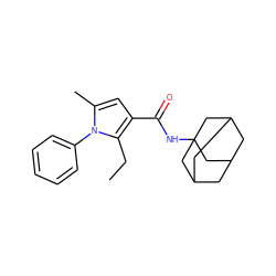 CCc1c(C(=O)NC23CC4CC(CC(C4)C2)C3)cc(C)n1-c1ccccc1 ZINC001772592621