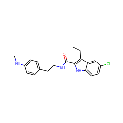 CCc1c(C(=O)NCCc2ccc(NC)cc2)[nH]c2ccc(Cl)cc12 ZINC000084688480