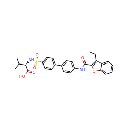 CCc1c(C(=O)Nc2ccc(-c3ccc(S(=O)(=O)N[C@H](C(=O)O)C(C)C)cc3)cc2)oc2ccccc12 ZINC000028528655