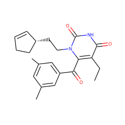 CCc1c(C(=O)c2cc(C)cc(C)c2)n(CC[C@H]2C=CCC2)c(=O)[nH]c1=O ZINC000006425238