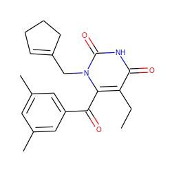 CCc1c(C(=O)c2cc(C)cc(C)c2)n(CC2=CCCC2)c(=O)[nH]c1=O ZINC000042964691