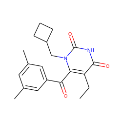 CCc1c(C(=O)c2cc(C)cc(C)c2)n(CC2CCC2)c(=O)[nH]c1=O ZINC000000026268