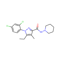 CCc1c(C)c(C(=O)NN2CCCCC2)nn1-c1ccc(Cl)cc1Cl ZINC000013472871