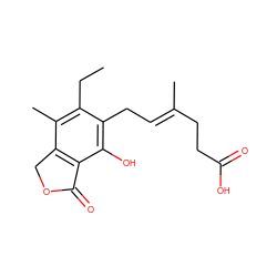 CCc1c(C)c2c(c(O)c1C/C=C(\C)CCC(=O)O)C(=O)OC2 ZINC000000020370